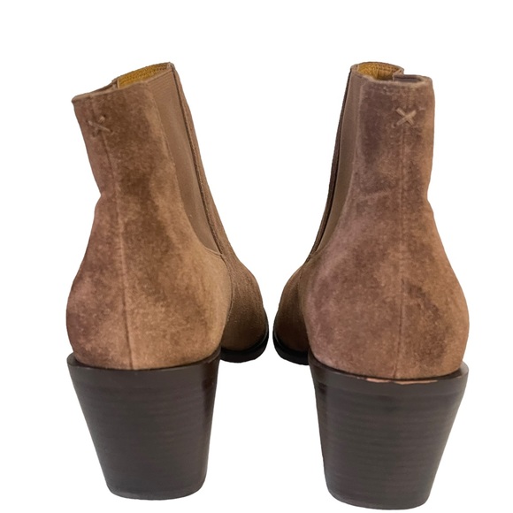 Rag and Bone Brown Suede Leather Pointed Block Heel Chelsea Ankle Boots 40 New - Picture 2 of 12